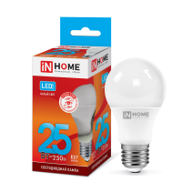 Лампа св/д груша A65 25W E27 4000K IN HOME