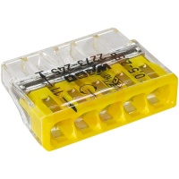 Клеммы Wago 5х2,5мм2, желтый./прозрачн., без пасты, Cu/Cu КВТ