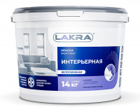 Краска ВД ЛАКРА интерьерная влагостойкая белоснежная 6,5 кг