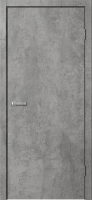 Полотно дверное гладкое глухое 600х2000 цемент темный (черная кромка)