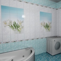 Крокус Лазурь узор НОВИТА ПВХ 2700*250*9мм (12 шт)