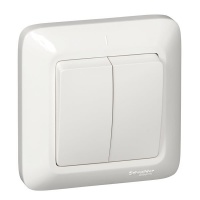 Выключатель Прима 10А, 2 кл., бел., внутр.