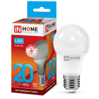 Лампа св/д груша A60 20W E27 4000K IN HOME