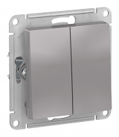 Выключатель 2-кл, 10АХ, мех-зм, Алюминий Atlasdesign