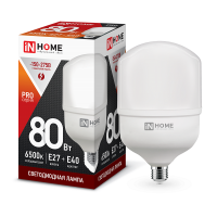 Лампа св/д тип Т HP-PRO 80W Е27 с адаптером Е40 6500К IN HOME