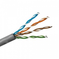 Кабель связи витая пара U/UTP кат. 5Е 4х2х24AWG solid PVC 305м серый