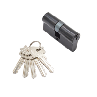 Цилиндровый механизм 60 мм 5 ключей черный, CYL 5-60 KEY BLACK ADDEN BAU