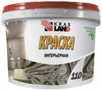 Краска ВДК KRASLAND для стен и потолков 110 (белая, матовая, влагост) 14кг 