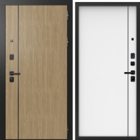 Дверь мет. FLYDOORS Аэрис Дуб натуральный/Веллюто Бьянко 860 Правая