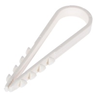 Дюбель-хомут 11*18мм круглый кабель, белый нейлон, 100шт/уп,  Дюбель-хомут 11*18мм круглый кабель, белый нейлон, 100шт/уп,