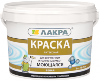 Краска ВД ЛАКРА латексная моющаяся белоснежная Л-С 14 кг