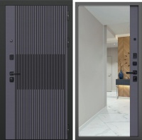 Дверь мет. FLYDOORS СТРОНГ (Зеркало) Оскуро с патиной/Оскуро 860 Правая