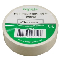 Изолента ПВХ 19мм-20м, белая, Schneider Изолента ПВХ 19мм-20м, белая, Schneider