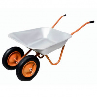 Тачка строительная, оранжевая 2-х колесная, 65л, 130 кг Дед Банзай