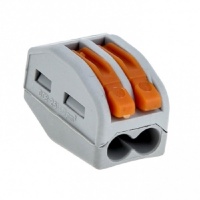 Строительно-монтажная клемма с рычажком 2 отверстия 0,08-2,5мм2 