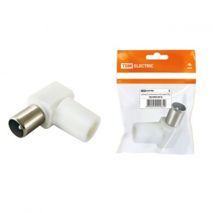 Гнездо TV антенное угловое белое без пайки, ТДМ Гнездо TV антенное угловое белое без пайки, ТДМ