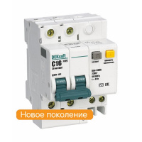 Выключатель авт.диф.тока ДИФ-101 2п 32А 30мА тип АС х-ка С 4,5кА DEKraft