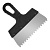 Шпатель  с черной ручкой нерж.сталь  200мм зуб 6*6 мм (20шт/уп) РемоКолор